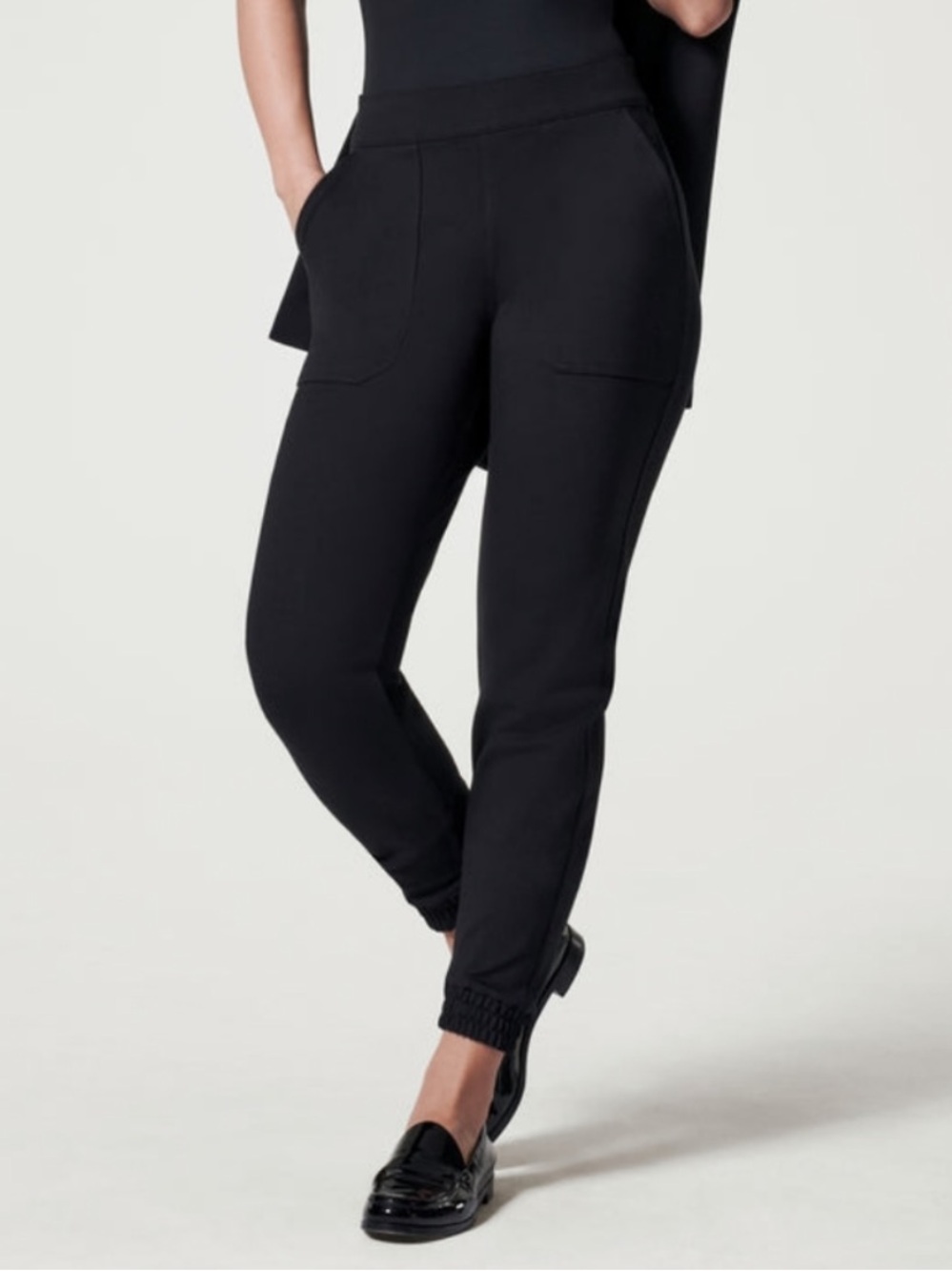 SPANX The Perfect Pant Jogger Black Pull-On Ponte Pants 20350R Size Small